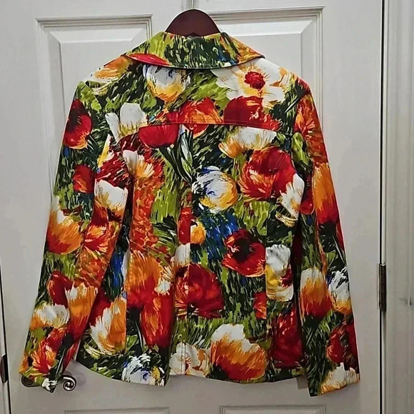 Chico's Vintage Floral Springtime Blazer Size 1 (8/10) - Picture 7 of 8